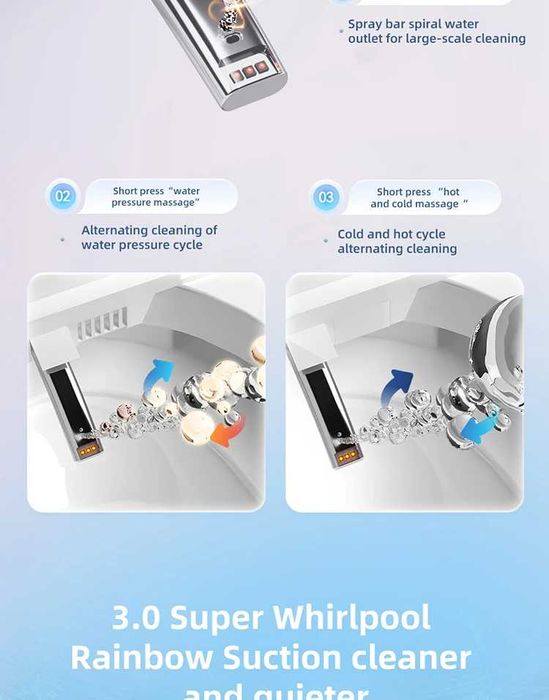 Мултифункционална смарт тоалетна с биде, подгрев, сушене, масаж M202