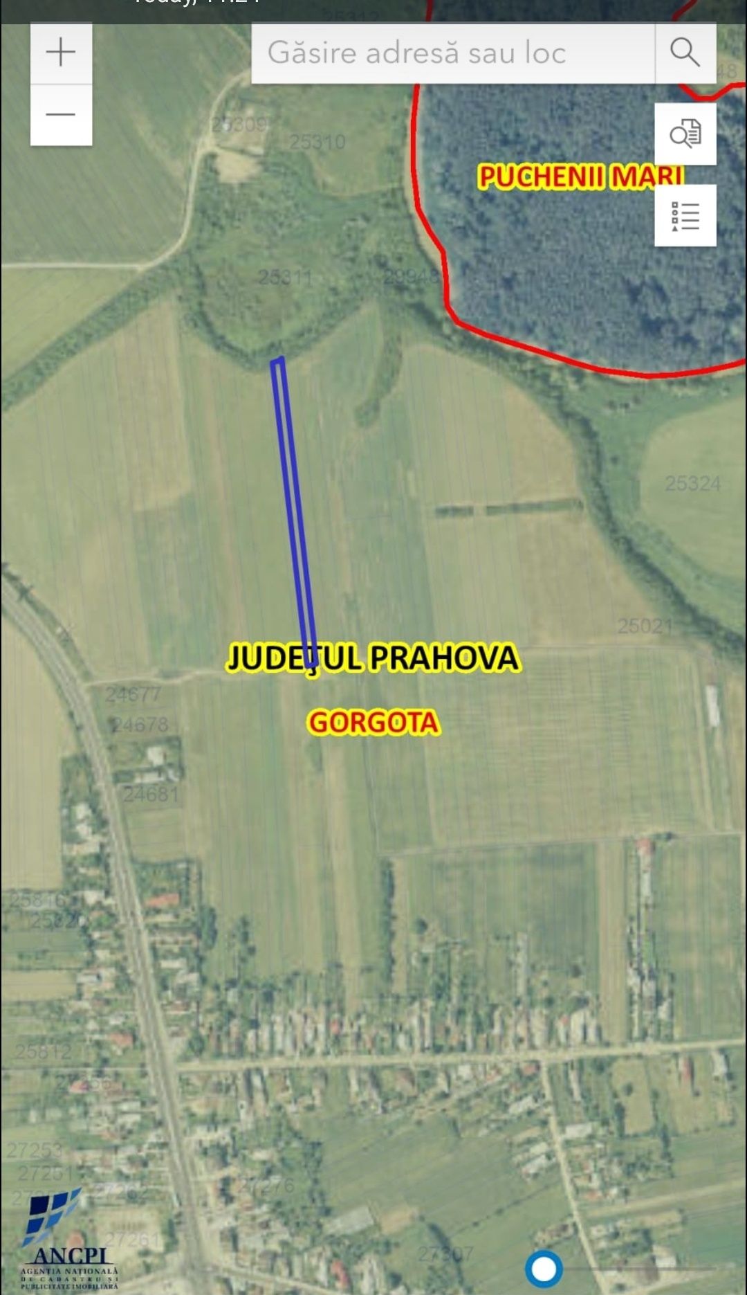 Locație Potigrafu aproape de benzinaria Petrom și de DN1