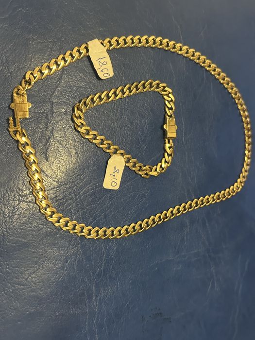 Vind-Schimb Lant +Bratara Monaco 14k