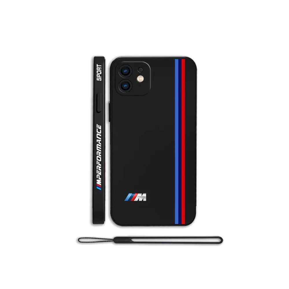 Husa telefon pentru iPhone BMW M Performance din silicon, cu snur