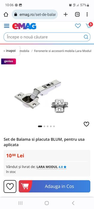 Balama Blum aplicată Set 2 buc.Clip-Top Blum