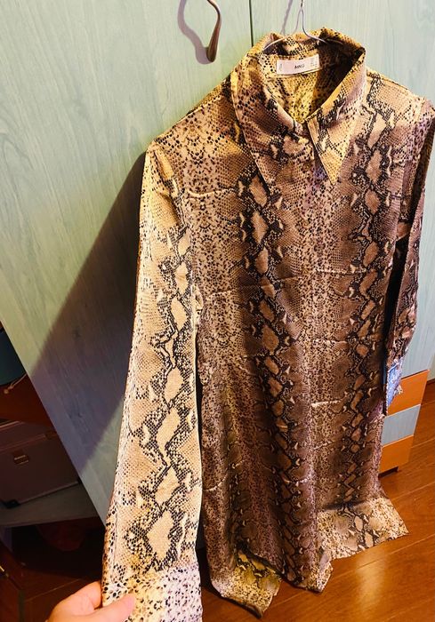 Rochie lunga animal print Mango 100% vâscoză