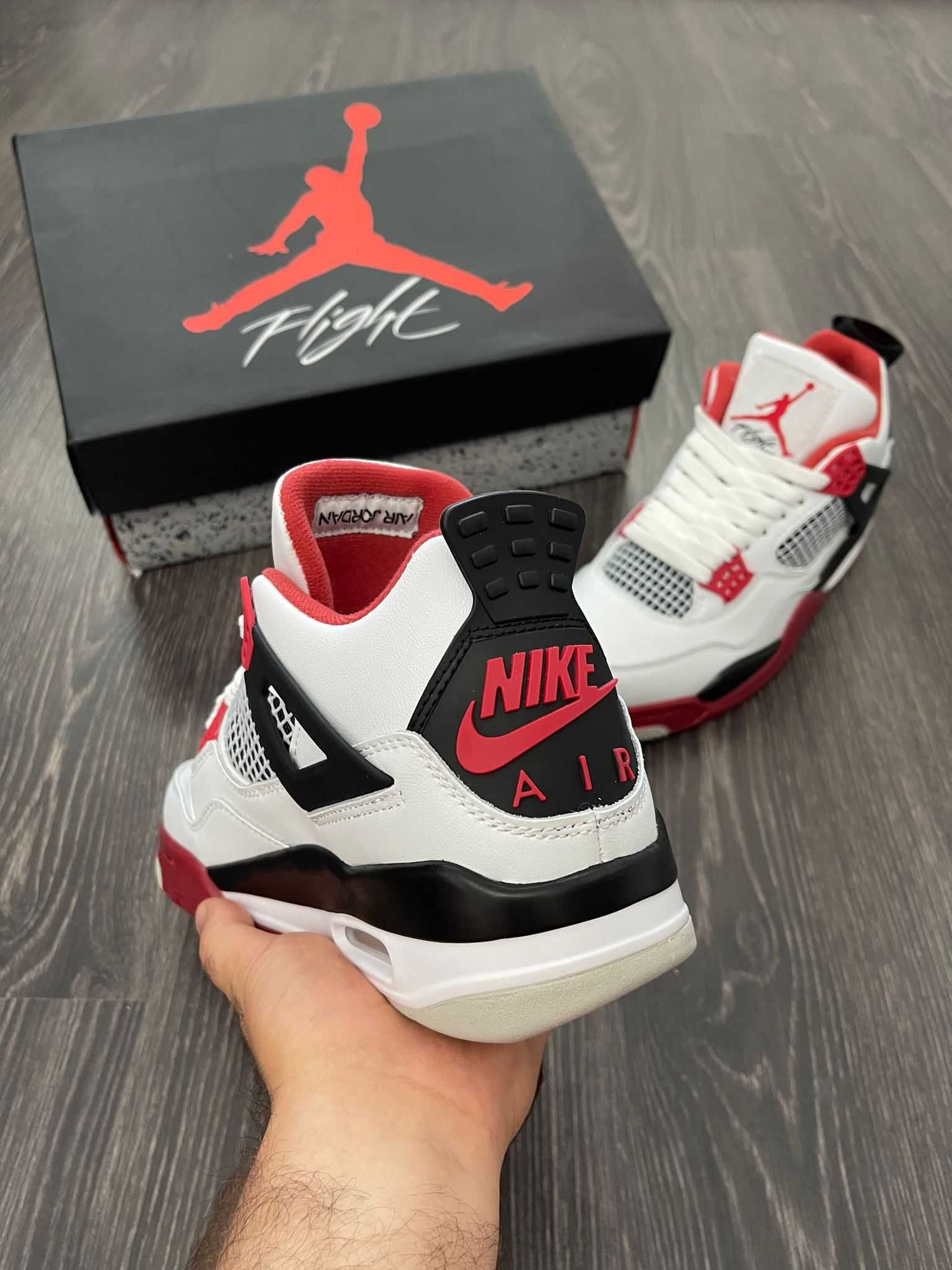 Adidasi Nike Jordan 4 Red Fire | Produs NOU PREMIUM