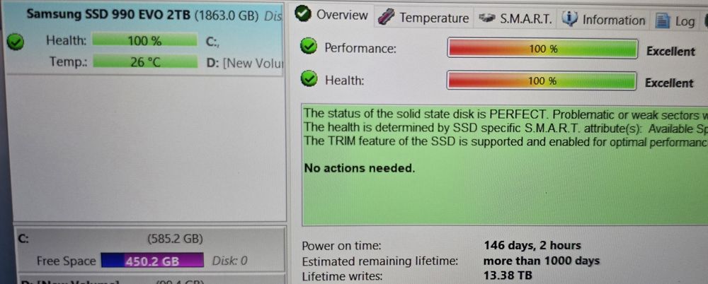 2TB Samsung 990 EVO PCIe 4.0 x4 / 5.0 x2 NVMe M.2 SSD