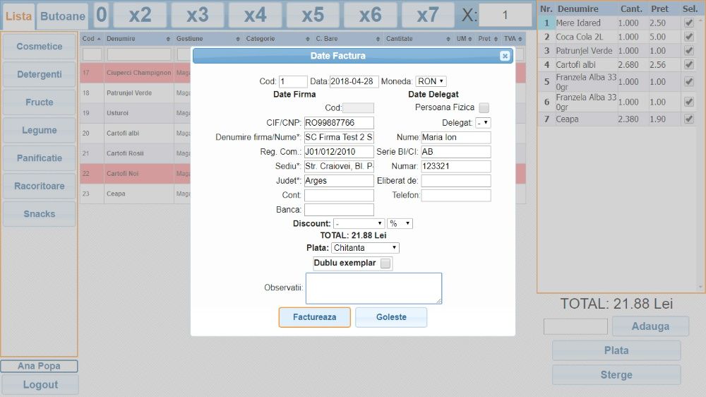 Soft pos magazin depozit vanzare gestiune contabilitate UnityRetail