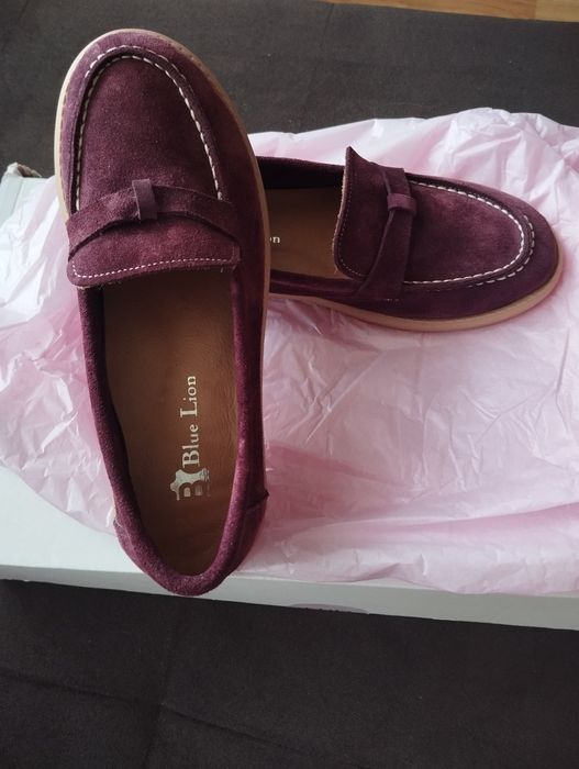 Мокасини естествен велур