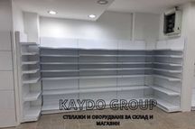Промо цена Стенен стелаж -метален, бял , нов 180/100/40+4х30