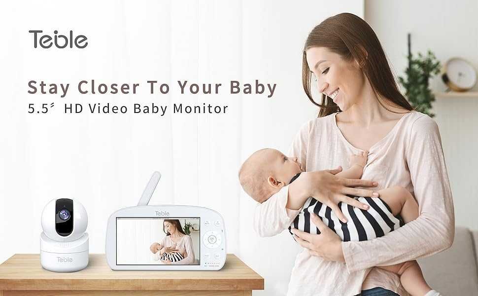 Бебефон с камера Teble – 720p HD, голям дисплей, въртене и зум