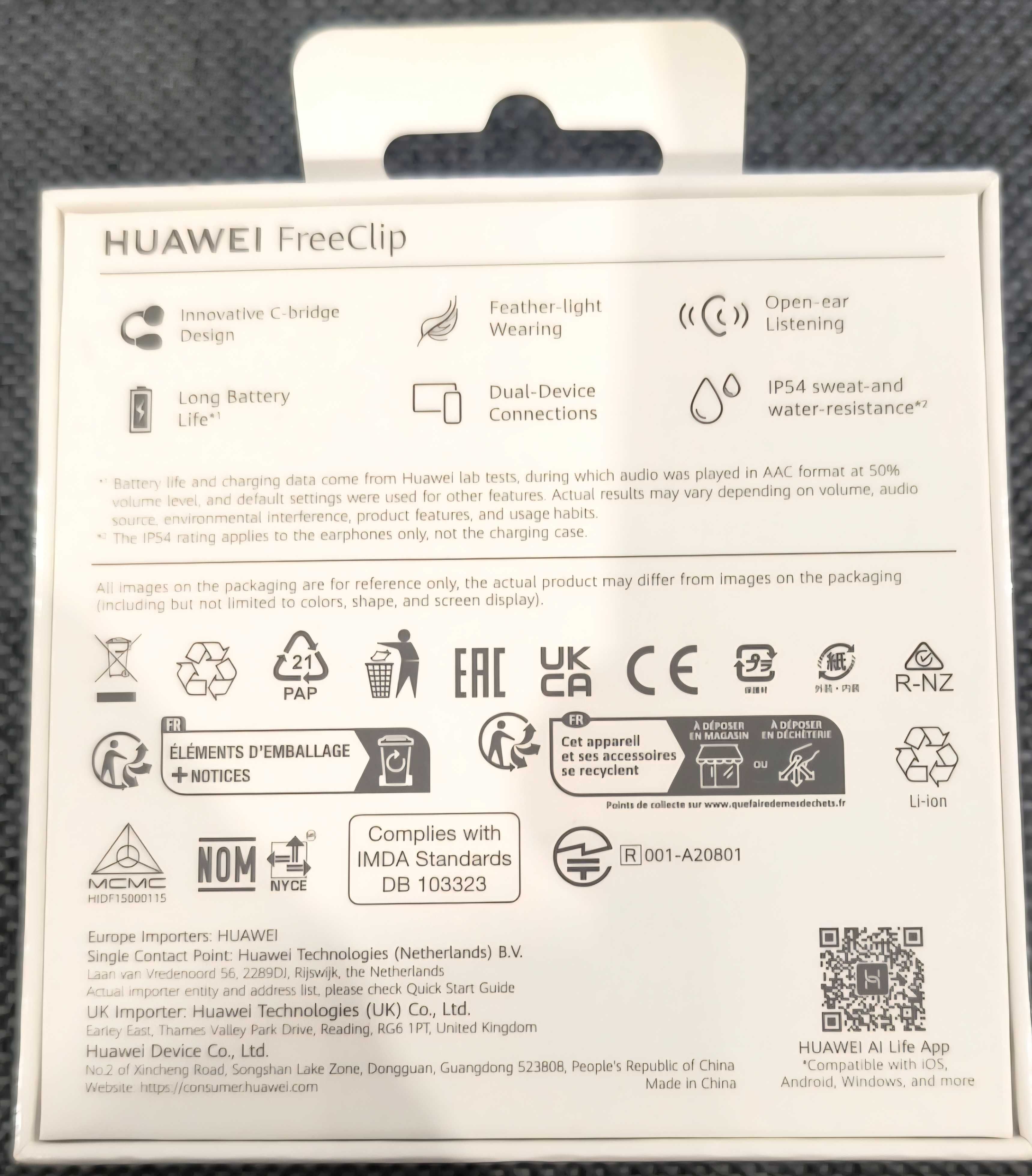 Слушалки Huawei Feree Clip нови