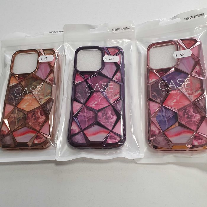 Husa iPhone 16 Pro Max - Violet - Gold - Pink