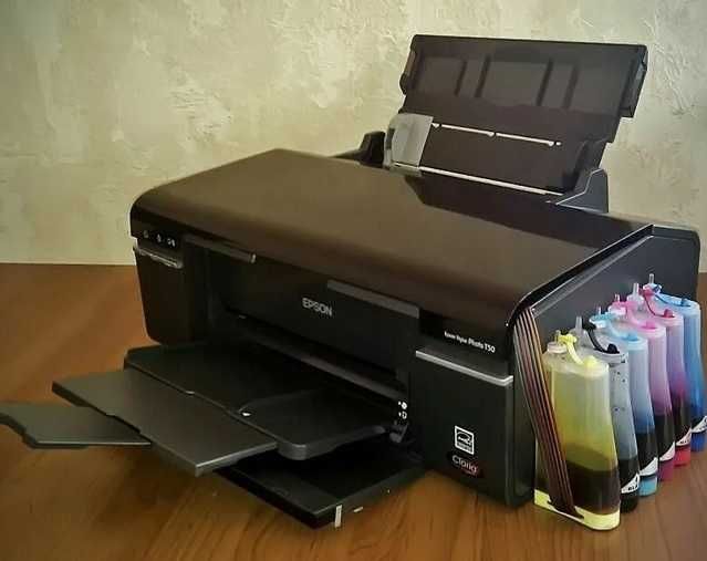 6-ти цветный струйный принтер Epson T50 с СНПЧ / печатает хорошо