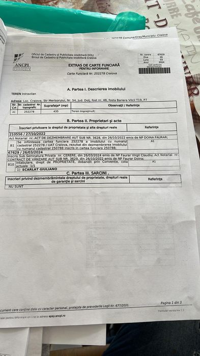 Vanzare teren 435 m.p.,strada Merisorului nr.54, utilitati