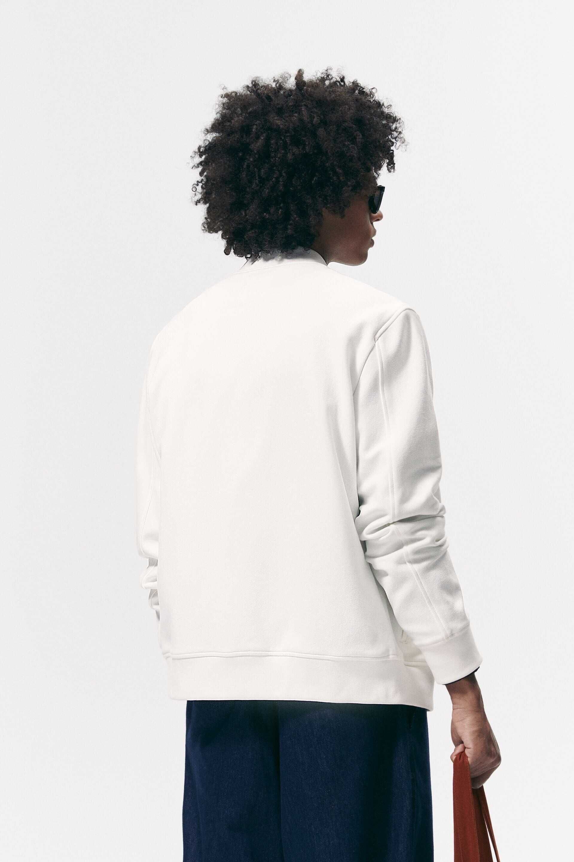 Мъжко текстурирано бомбър яке Zara, Бяло, XL