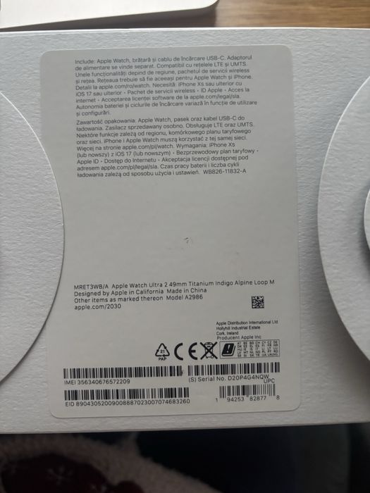 Apple Watch Ultra 2 49mm Titanium GPS + Cellular Ca nou Full Box