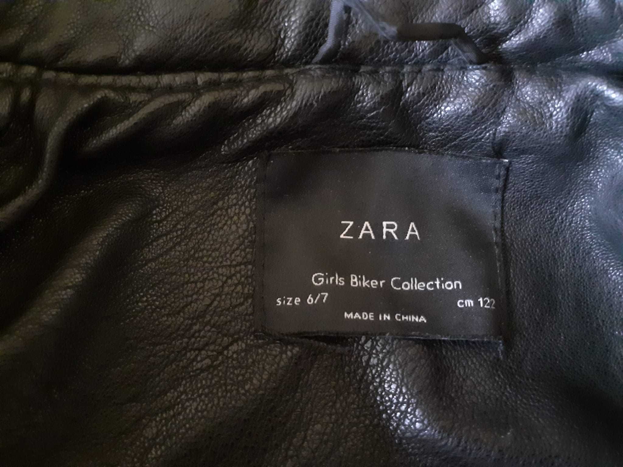 Geaca piele neagra fetite Zara Biker Collection 6 7 ani 122 cm ocazie