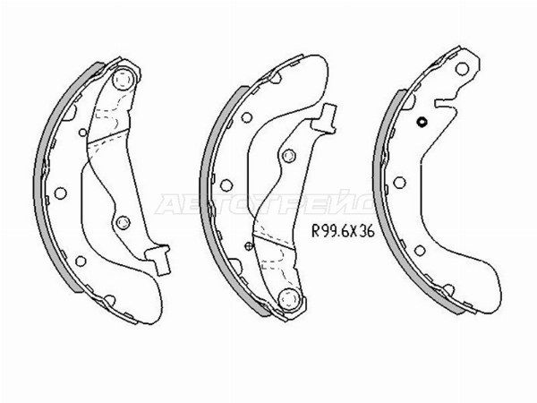 Колодки тормозные барабанные задние Новые Chevrolet Aveo