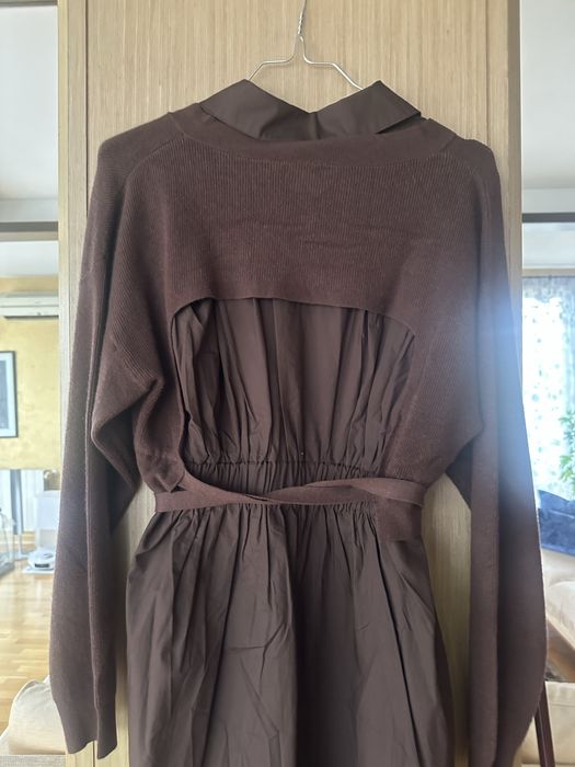 Рокля тип риза в кафяво