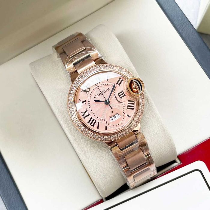 Ballon Bleu De Cartier Ceas de damă cu cuarț Pink Diamond