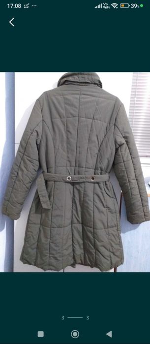 Geacă lungă de fâș, verde-kaki, mărimea L