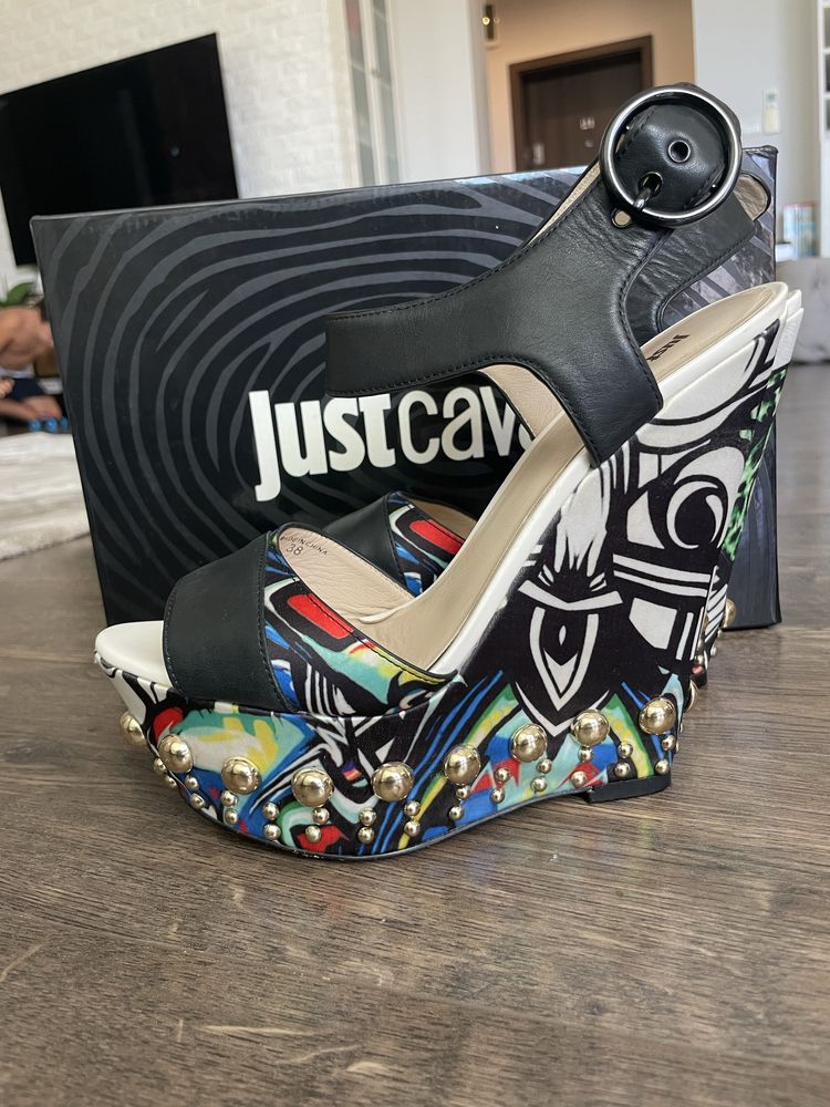 Кожени сандали Just Cavalli