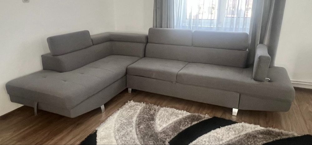 Colțar extensibil cu ladă de depozitare Rio Grey