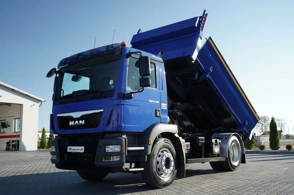 MAN TGM 19.340 / 4X2 / BASCULĂ DUBLĂ / BORDMATIC / HYDROBRA /
