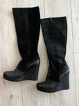 Черни велурени ботуши G-Star Raw 38
