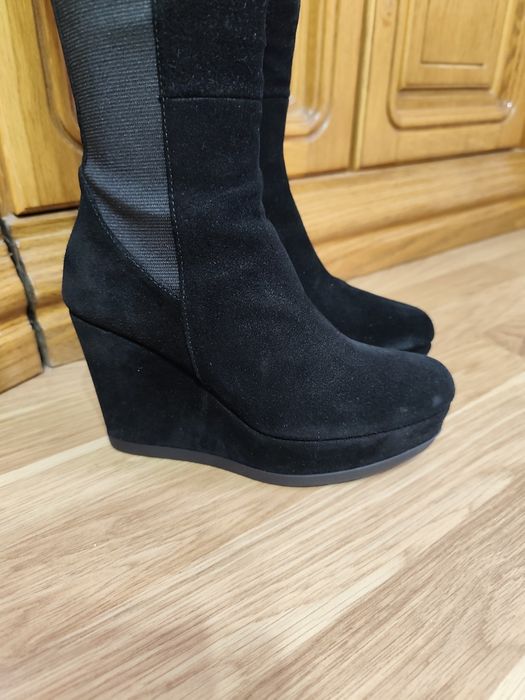 Cizme Musette cu platforma din piele întoarsă