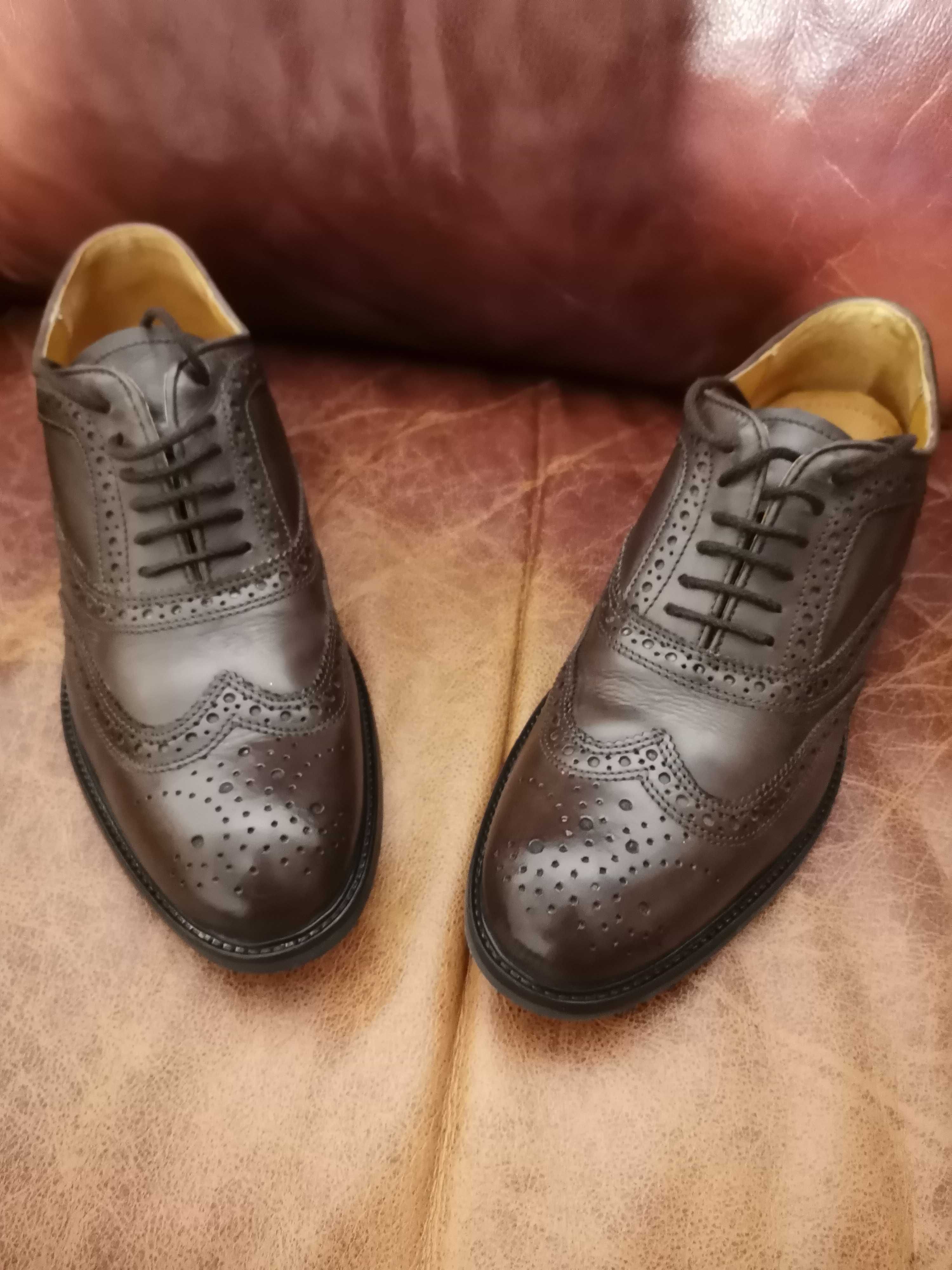 Pantofi piele GIRZA made in italy ,mar.42 ,maro