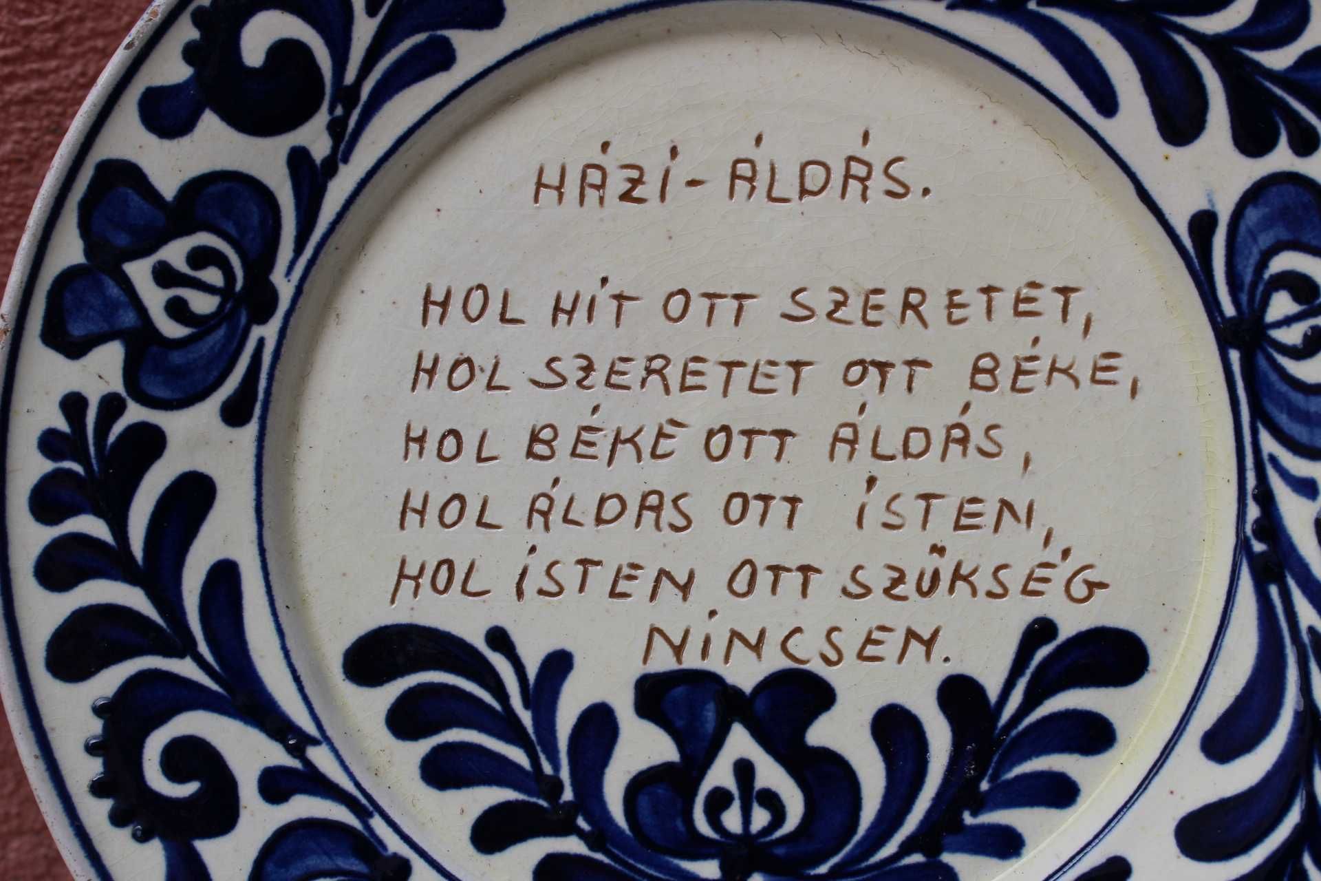 Farfurie ceramica traditionala CORUND, incriptionata cu poezie