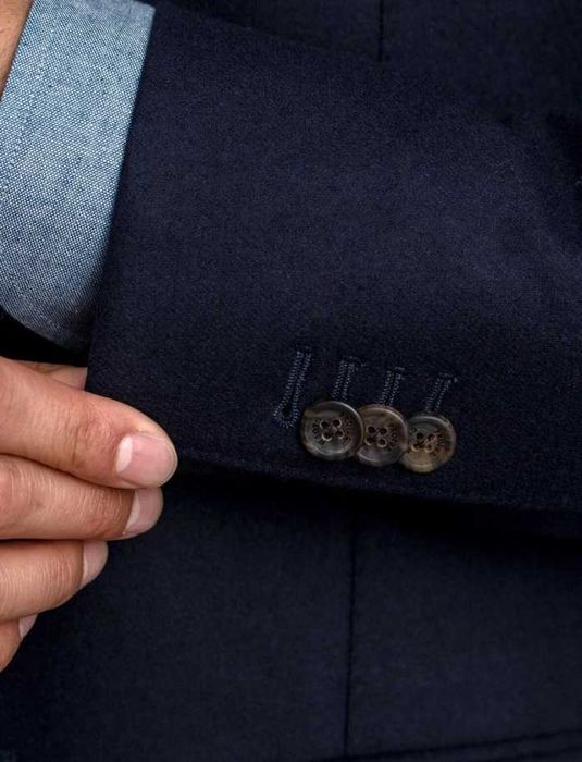 Sacou blazer 40 L slim Massimo Dutti NOU lana Finest Italian albastru