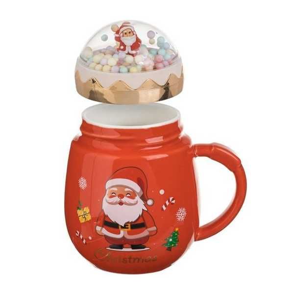 Коледна чаша с капак Mercado Trade, Керамика, Различни модели