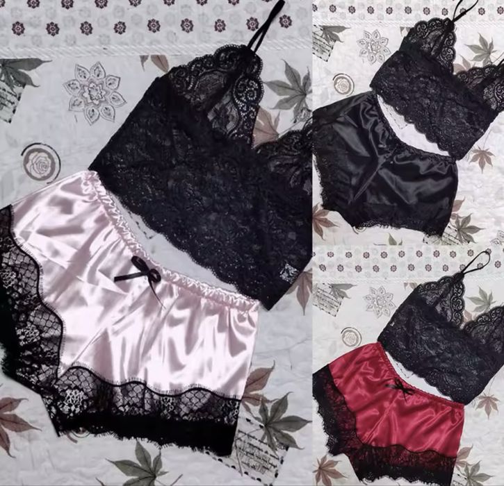 Сатенени пижами-S,M,L-бельо