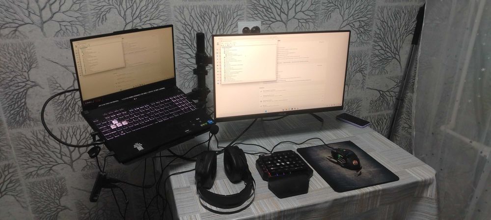 Продаю комплект ноутбук+монитор+кронштейн ASUS TUF Gaming F15