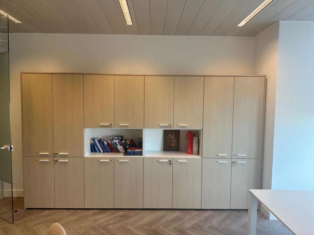 Biblioteca din mdf stejar albit