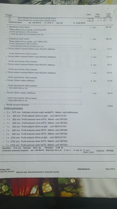 Vând termopan pt balcon