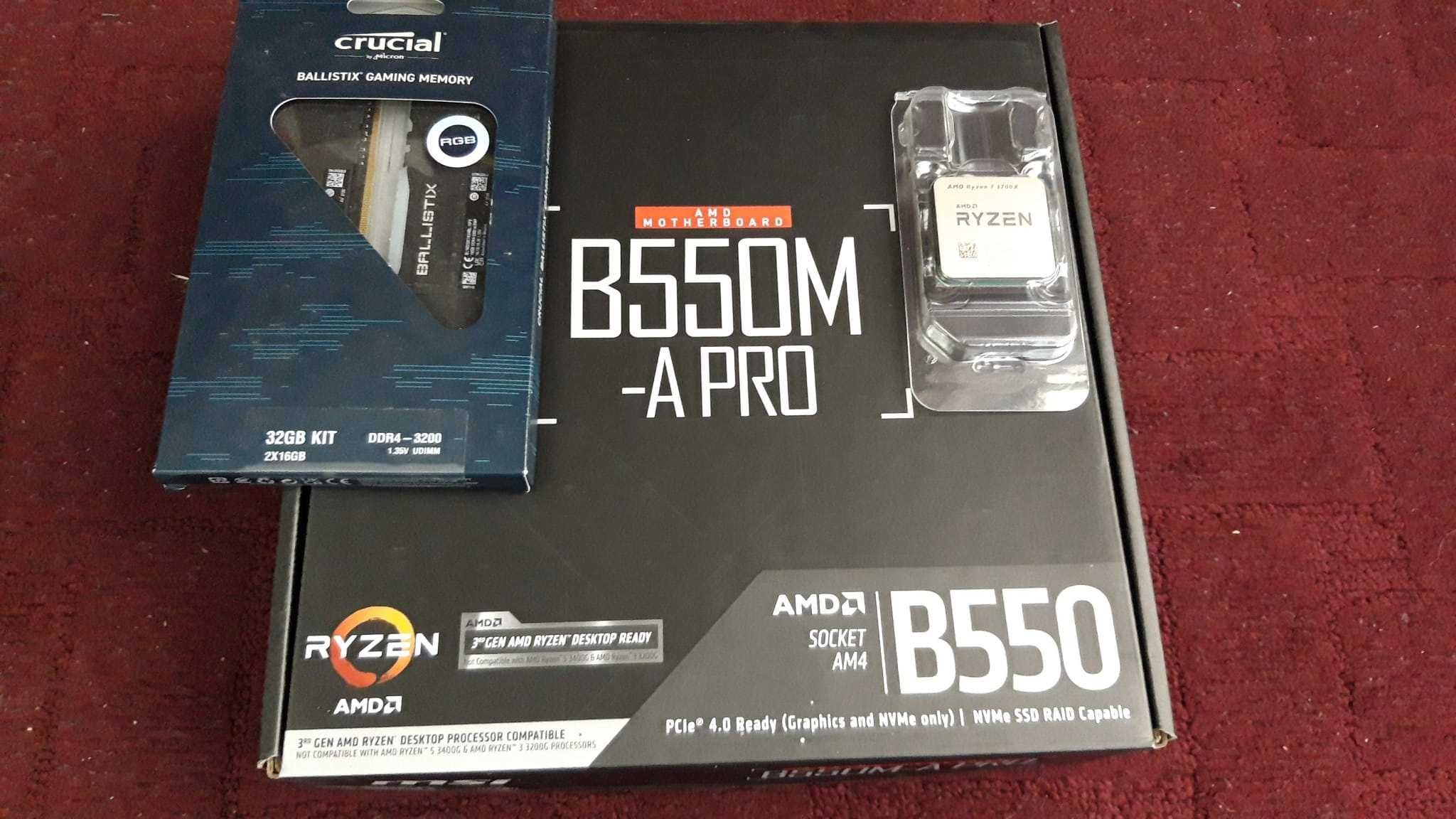 AMD Ryzen 7 3700X,msi b550 a pro, 32 gb 3200 -RGB , noi