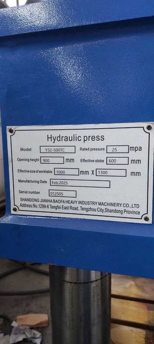 Yangi Gidravlik PRESS - 500 TONNALIK