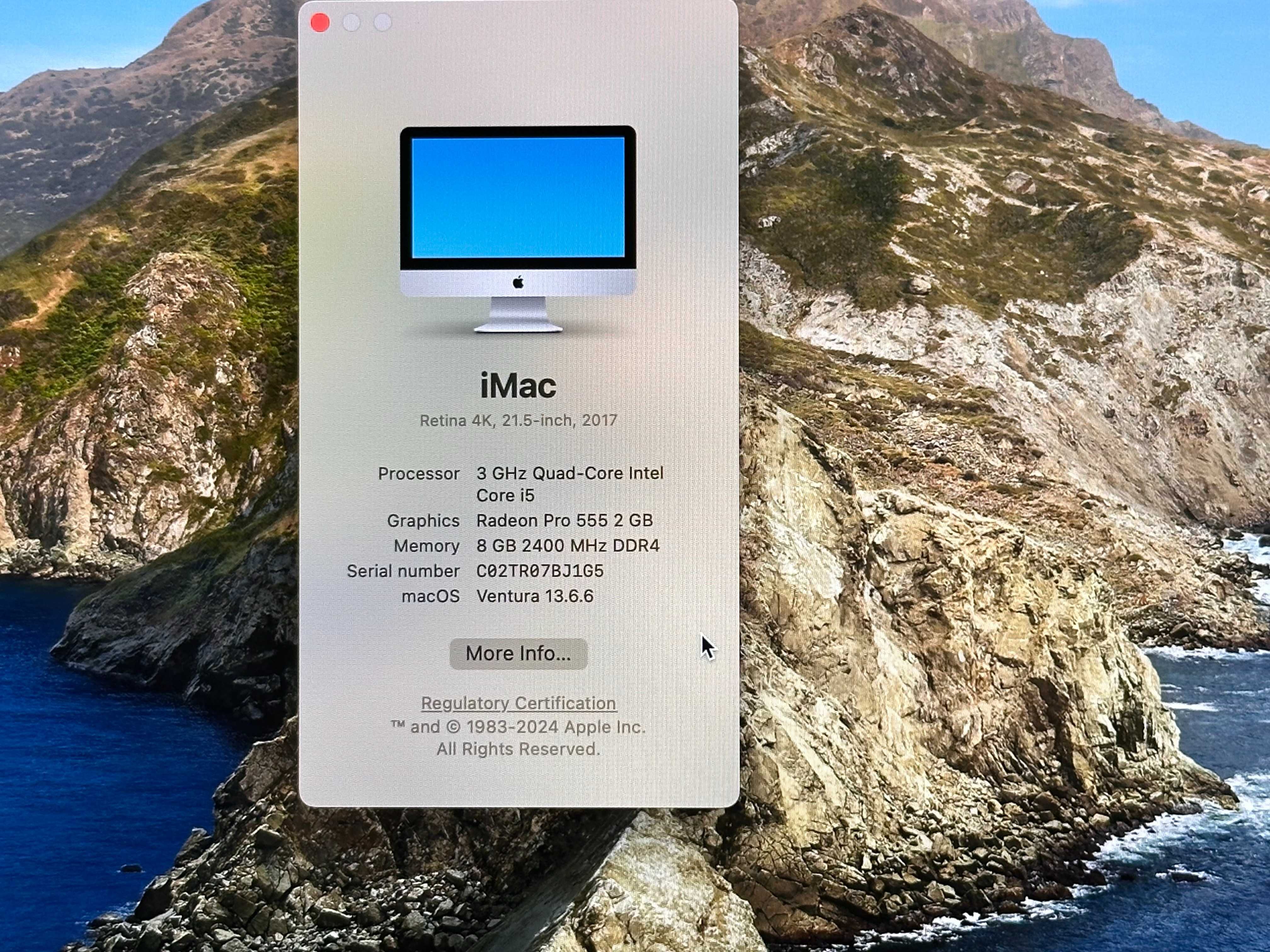 iMac 2017, 21.5, 8GB, Intel Core i5, 1TB