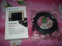 audio converter digital to analog + cablu optic 5m si cablu jack 1m
