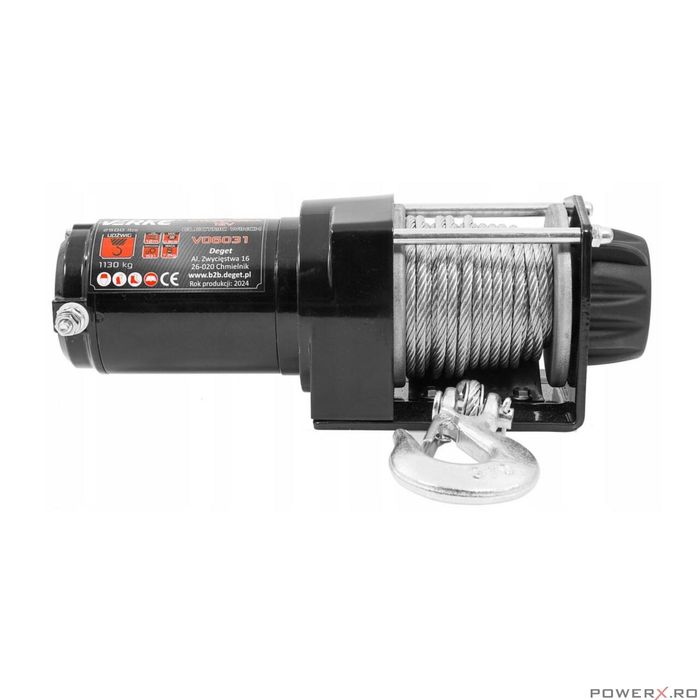 Troliu electric cu telecomanda, 12V, 1130kg, lungime cablu 12m, Verke