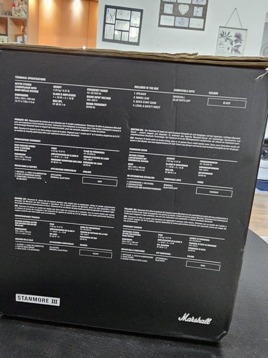 Boxă Marshall Stanmore III – Nouă, Sigilată, Bluetooth, Sunet Premium