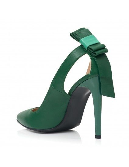 Pantofi Stiletto Piele Verde