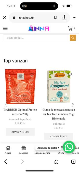 Vand magazin online de produse BIO, la cheie