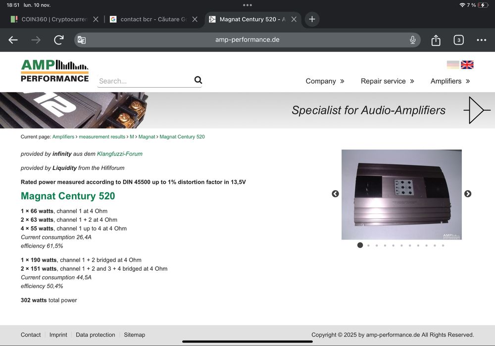 Amplificator auto  Magnat Century 520