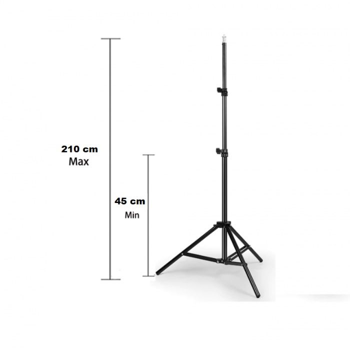 Lampa Ring Light LED 26cm cu trepied 210cm si suport telefon, lumina