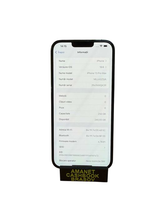iPHONE 13 Pro Max - 256 GB Memorie - Baterie 85-Cashbook Amanet Brasov