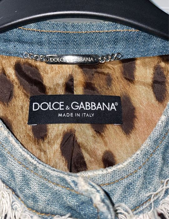 Geaca dolce gabbana de blugi lunga model floral