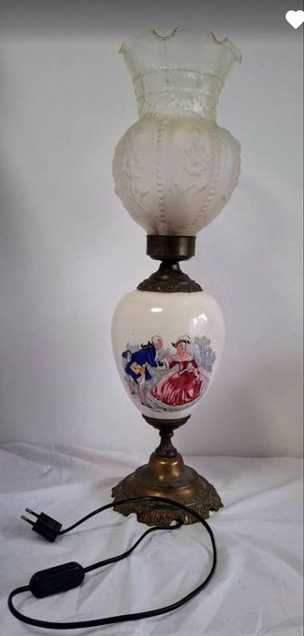 Veioză eleganta bronz și portelan: stil baroc, calitate germană