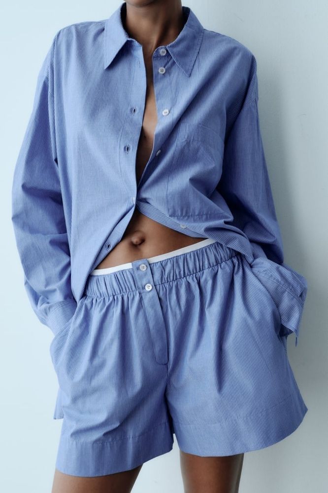 Дамски комплект риза и панталонки Zara